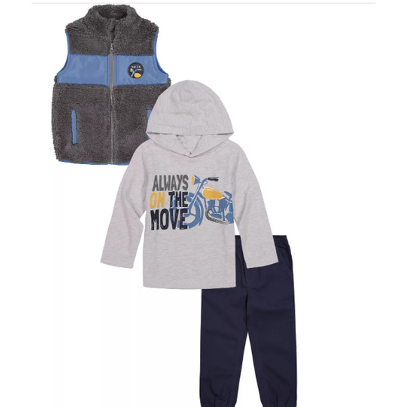 Kids Headquarters Boys  T shirt, Vest and Twill Joggers, 3 Pc 24 mo  NWT - Picture 1 of 3